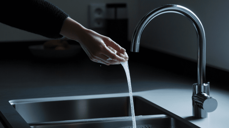 Hænder i køkkenvasken